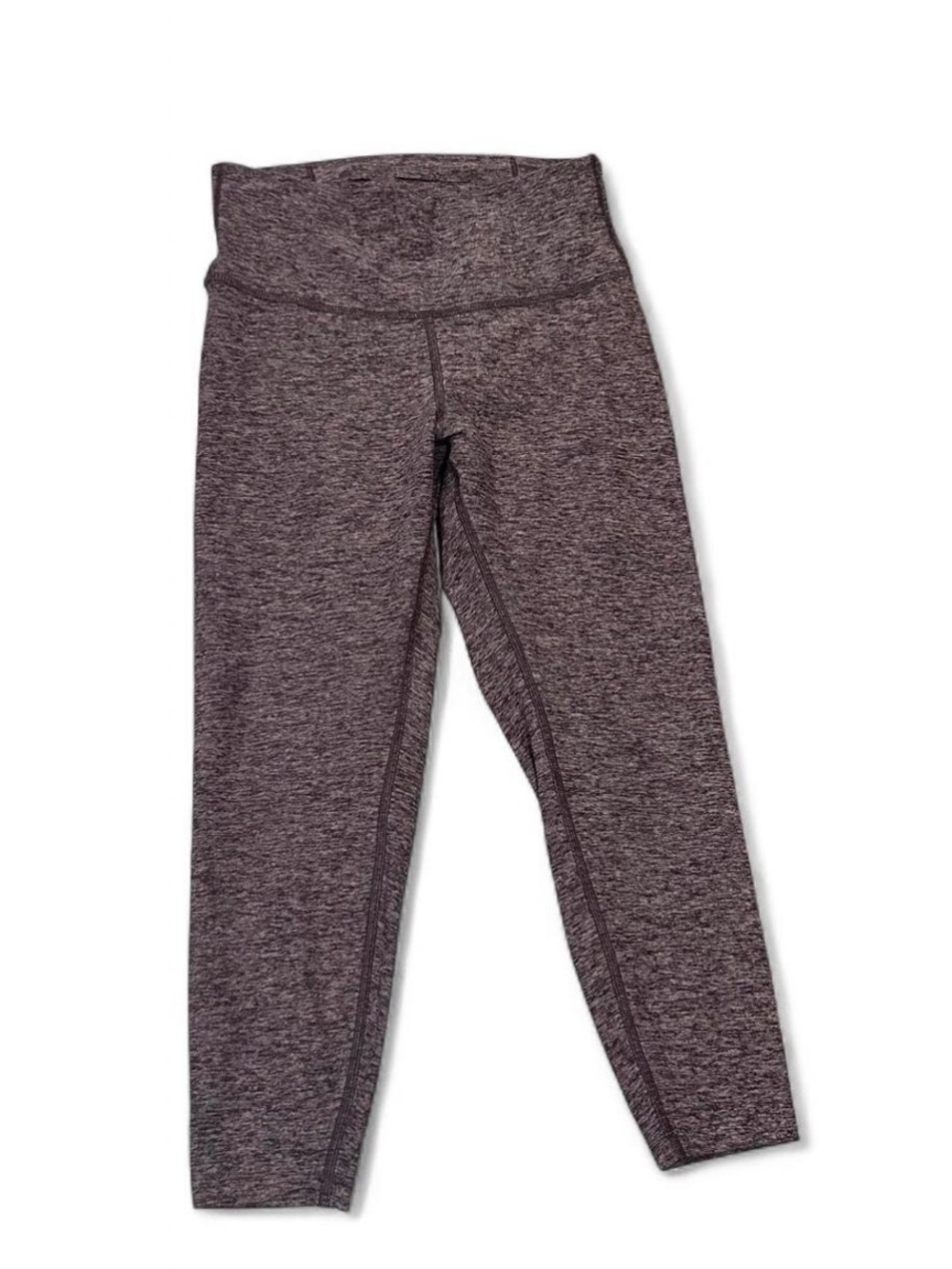 Peloton Women’s XS High Rise Cropped Leggings Heathered Brown Plum Logo